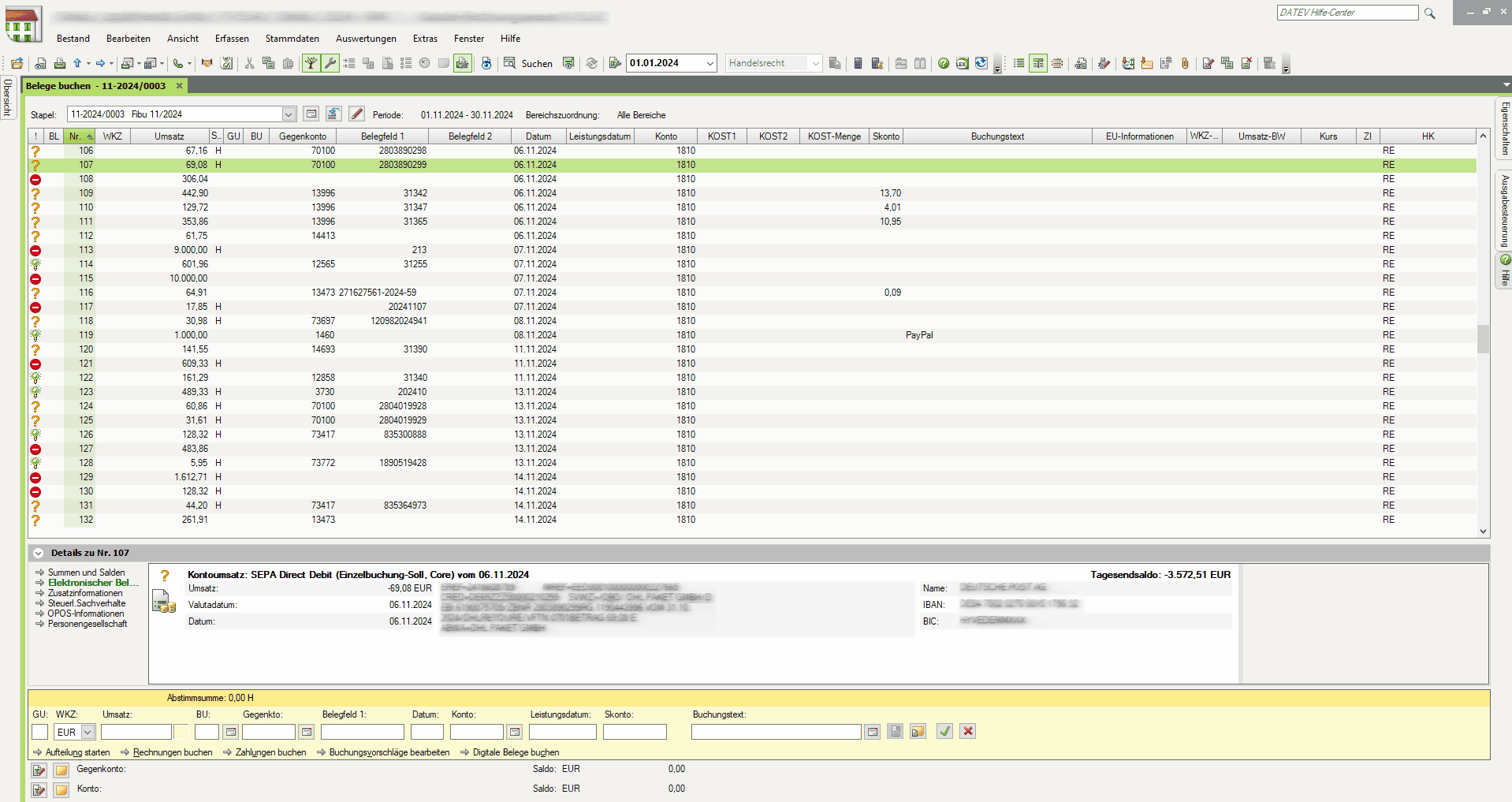 GIF: DATEV-Export starten